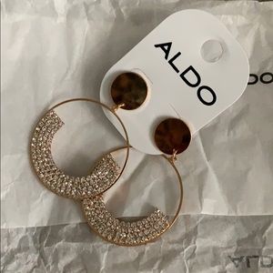 Aldo hoop earrings rhinestone